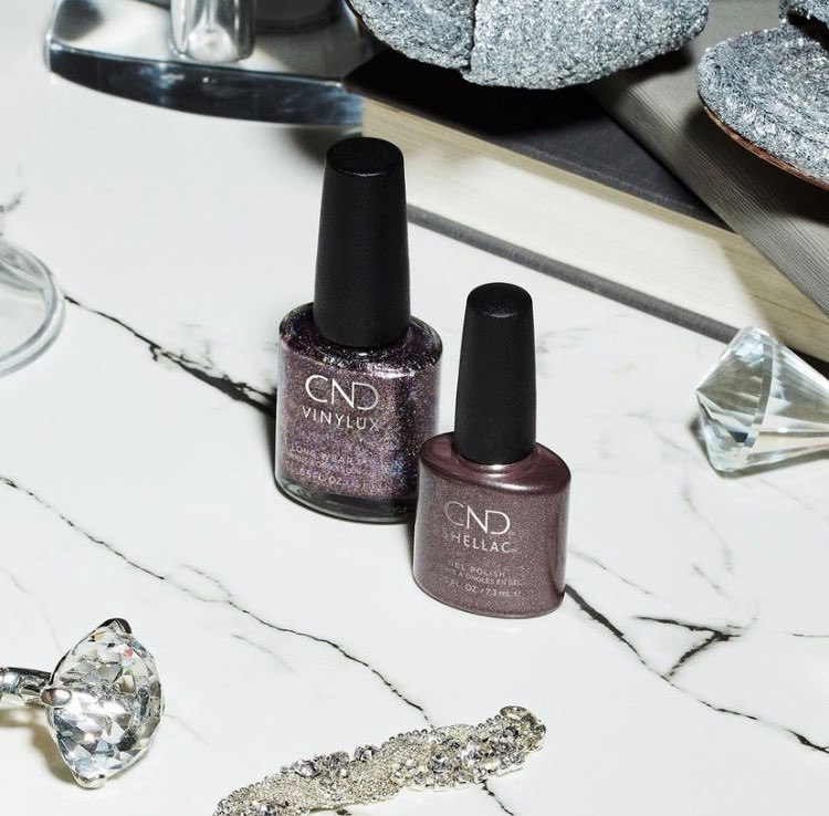 VLX Statement Earrings לק עמיד סגול אפרפר מעושן עם נצנוץ הולוגרפי אטום