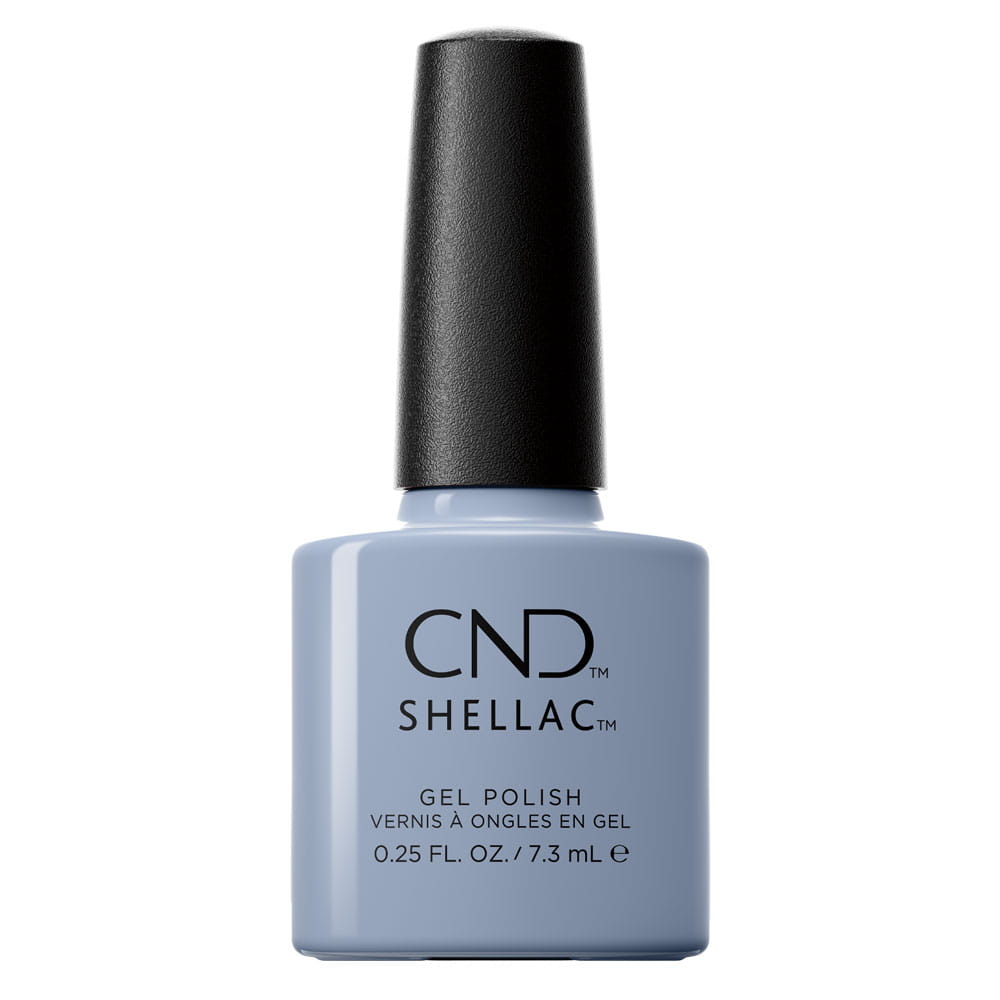 Shellac Vintage Blue Jeans לק ג'ל היפואלרגני בצבע ג'ינס תכלת בהיר אטום Shellac Vintage Blue Jeans לק ג'ל היפואלרגני בצבע ג'ינס תכלת בהיר אטום
