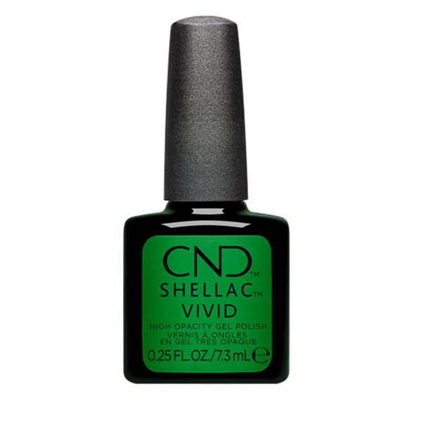 Shellac Vivid Shamrock Green שילאק ויויד לק ג'ל היפואלרגני בצבע ירוק מרתק Shellac Vivid Shamrock Green שילאק ויויד לק ג'ל היפואלרגני בצבע ירוק מרתק