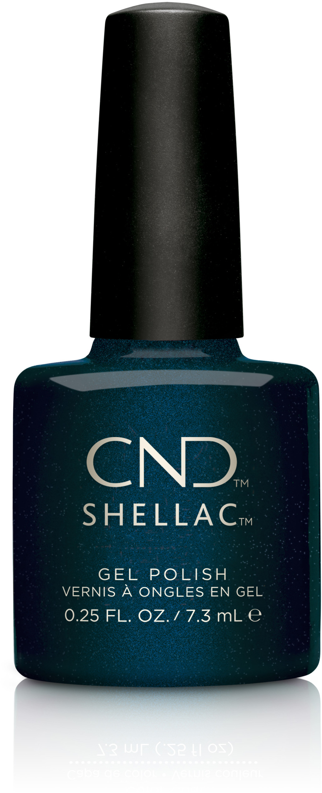 לק ג'ל בצבע כחול כהה עם נוצצים - אטום - Shellac Midnight Swim לק ג'ל בצבע כחול כהה עם נוצצים - אטום - Shellac Midnight Swim